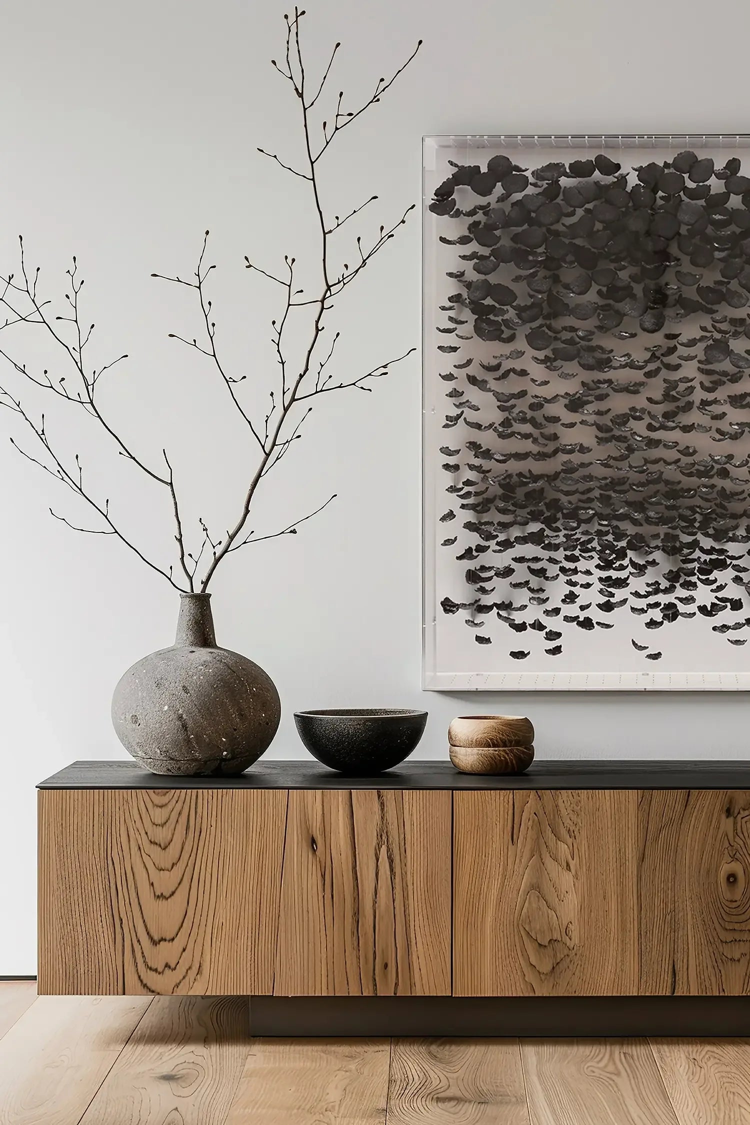 Paper Petal Black 3D art