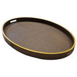 Paragon Oval Tray Putty Leather