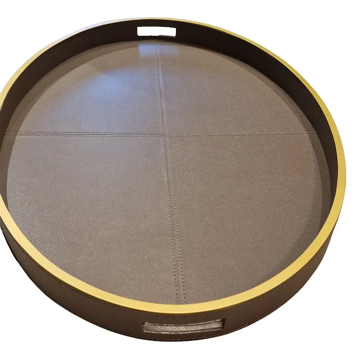 Paragon Oval Tray Putty Leather