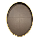 Paragon Oval Tray Putty Leather