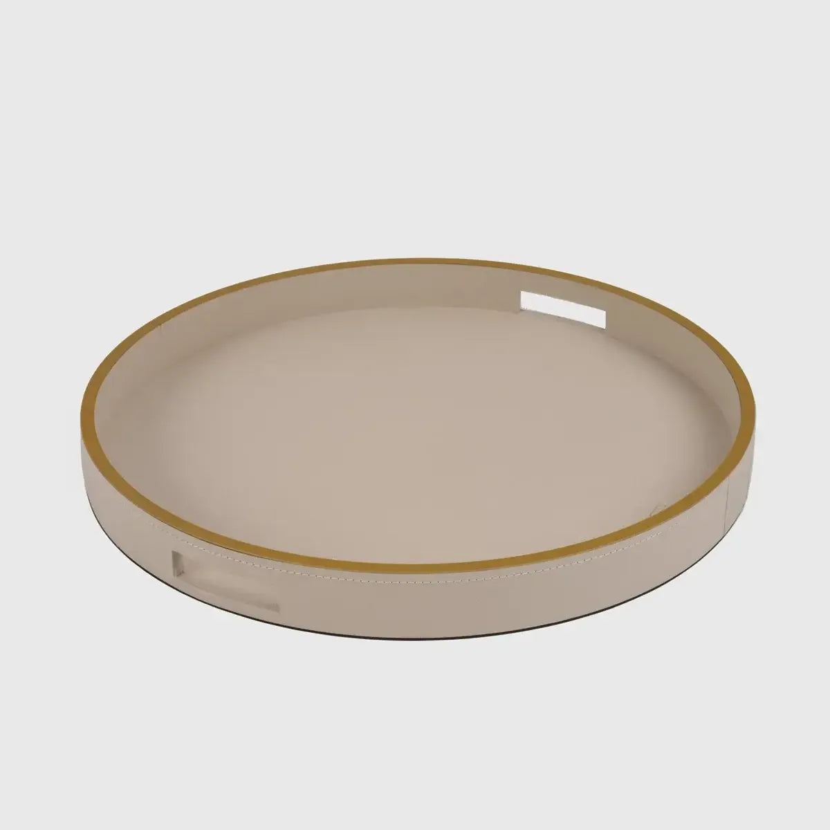 Paragon Round Tray Pumice Leather