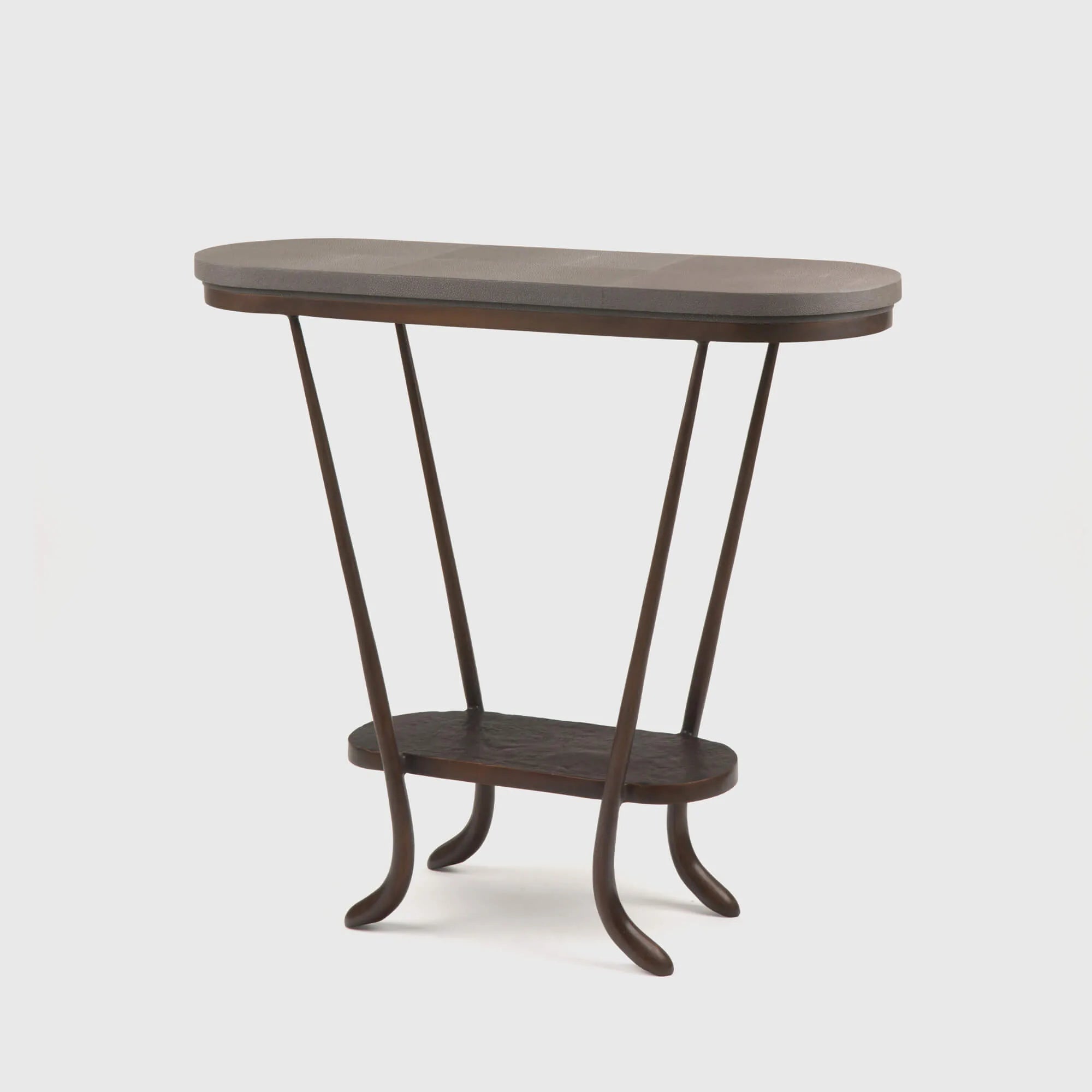 Paris Console Antique Bronze and Leather