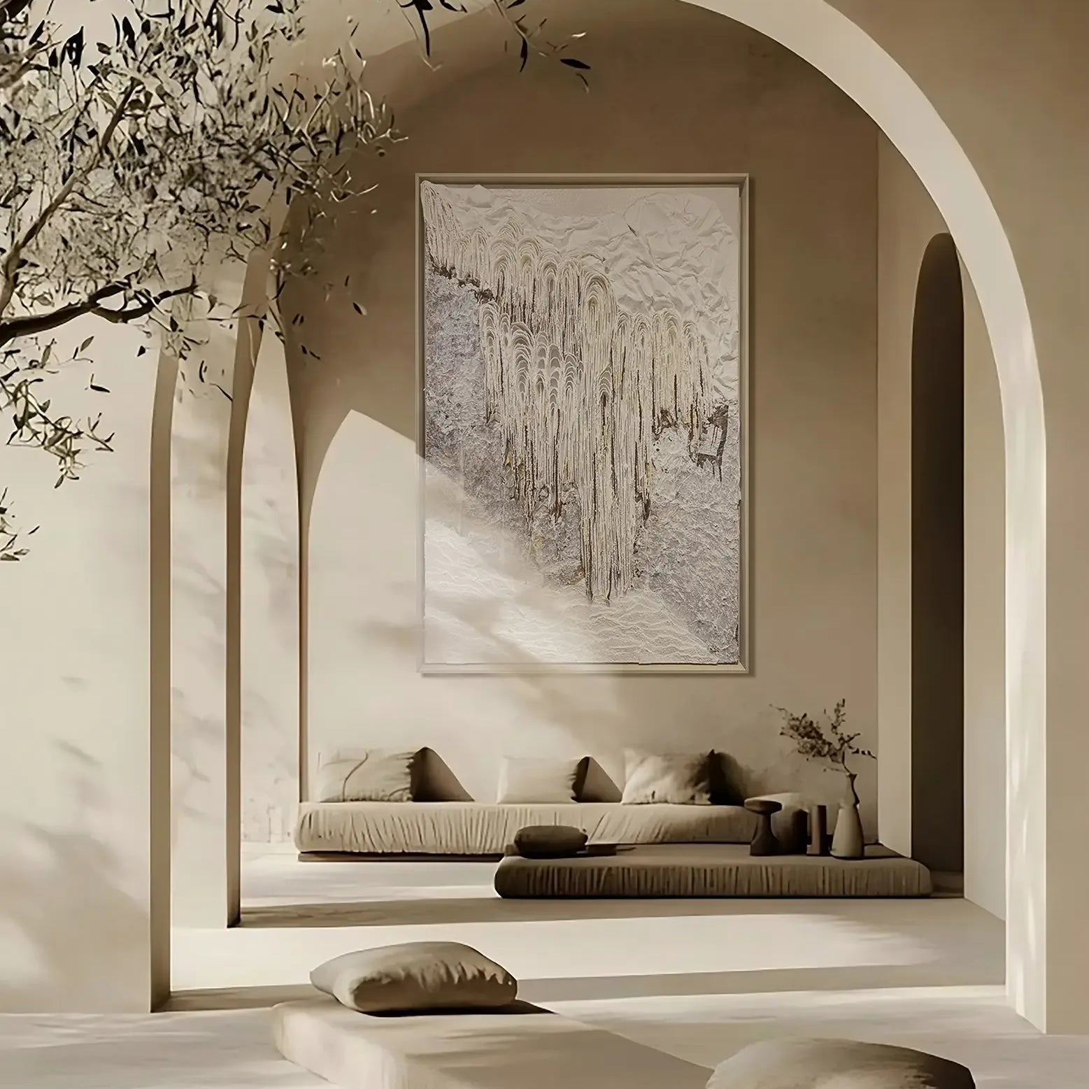 Petrified Rain Handmade Dimensional Paper Wall Sculpture