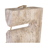 Reso Two Travertine Table Lamp with Shade