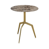 Razor Marble Top Circular Occasional Table with Gold Base D50cm