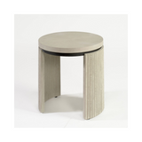 Ricky Grey/White Oak Wood Side Table with Oak Wood Top