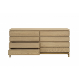 Menorca Natural Oak Chest of Drawers with Gold Metal Base