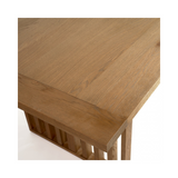 Bangkok Natural Oak Wood Rectangular Dining Table with Slatted Legs