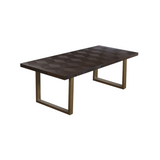 Luxor Brown Rectangular Diamond Wooden Dining Table with Iron Base by Richmond Interiors
