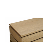 Menorca Natural Oak Chest of Drawers with Gold Metal Base