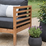 Sennen Outdoor Acacia Wood Armchairs with Coffee Table (sofa not included)