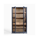 Alantra Dark Oak Wood Tall Cabinet with Drawers