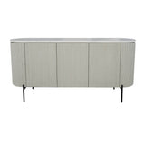 Ricky Grey/White Oak Wood Sideboard with Stone Top