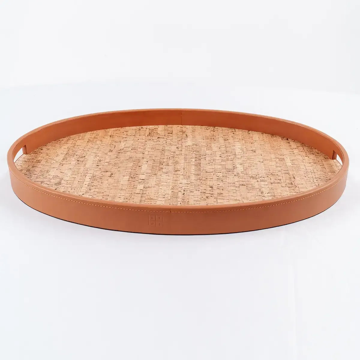 Ralf Oval Tray Leather and Cork