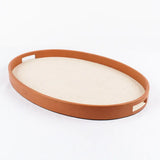 Ralf Oval Tray Leather and Jute