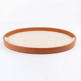 Ralf Oval Tray Leather and Jute