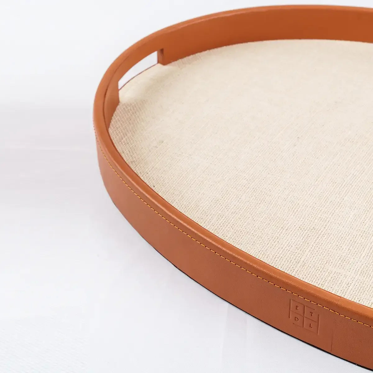 Ralf Oval Tray Leather and Jute