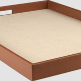 Ralf Rectangular Tray Leather and Jute