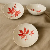 Red Leaf Porcelain Bowl