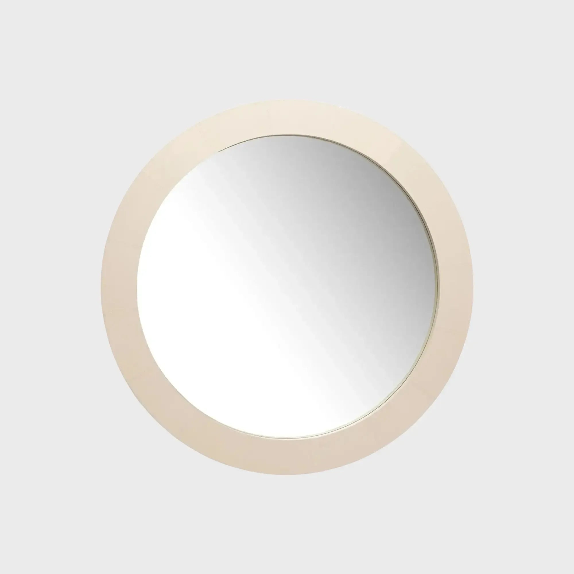 Round Mirror Pumice Leather