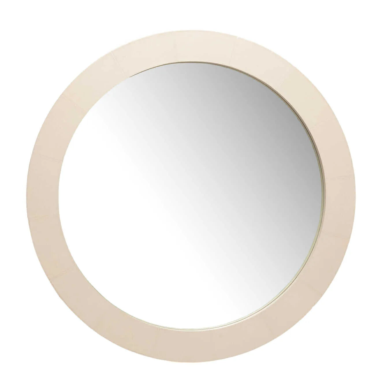 Round Mirror Pumice Leather