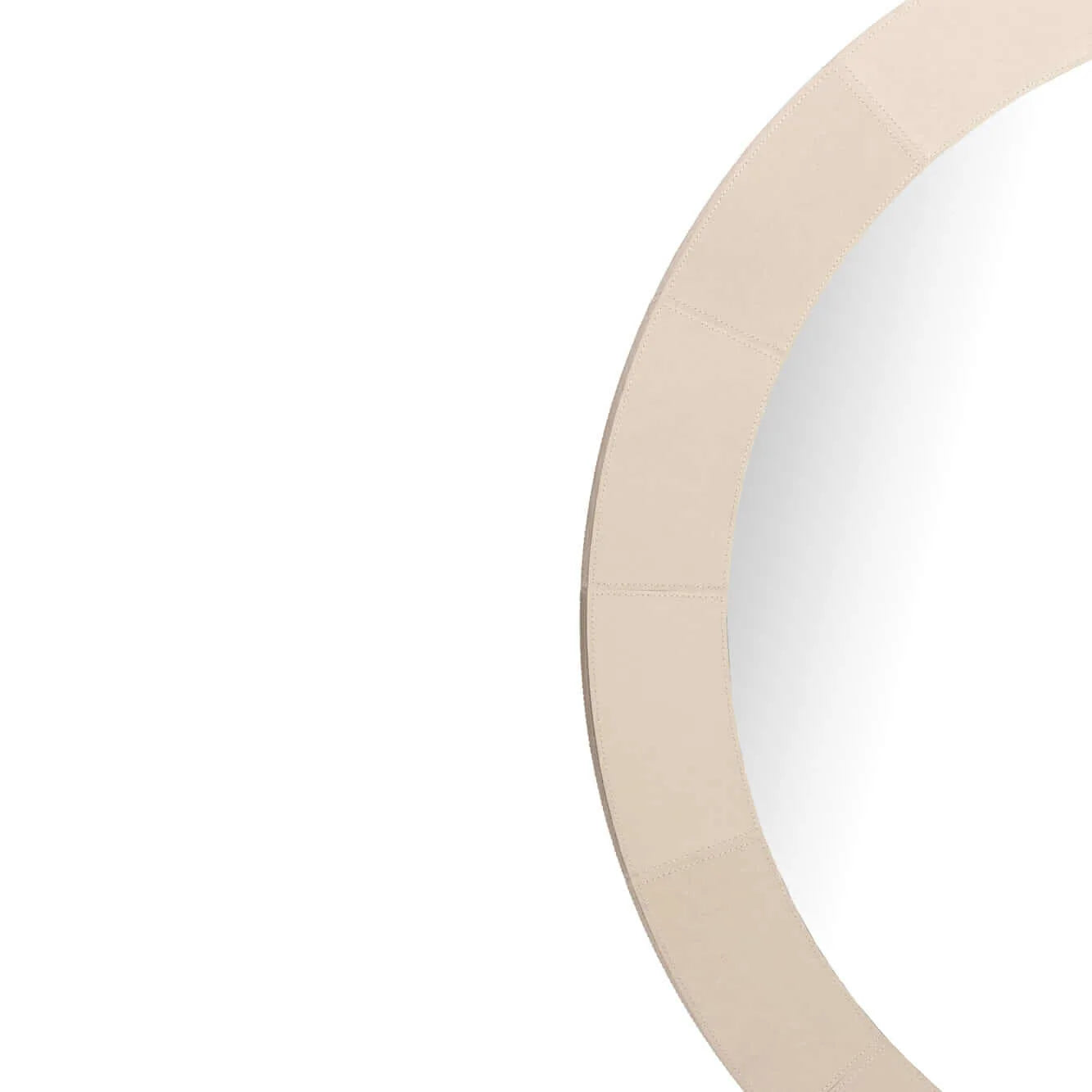 Round Mirror Pumice Leather
