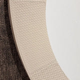 Round Mirror Pumice Woven Leather
