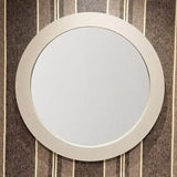 Round Mirror Pumice Woven Leather