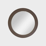 Round Mirror Putty Leather