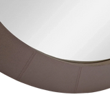 Round Mirror Putty Leather