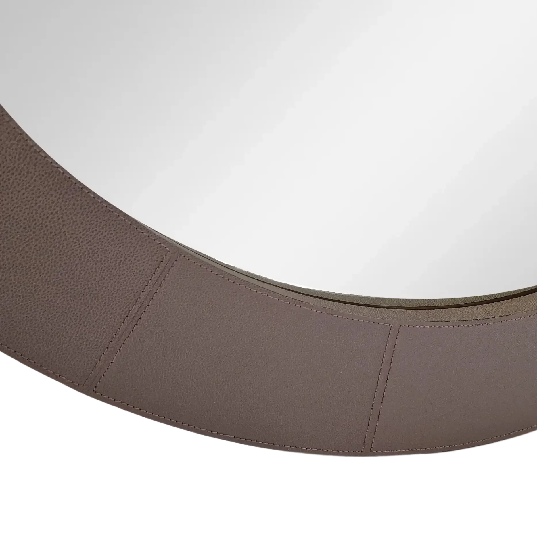 Round Mirror Putty Leather