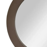 Round Mirror Putty Leather