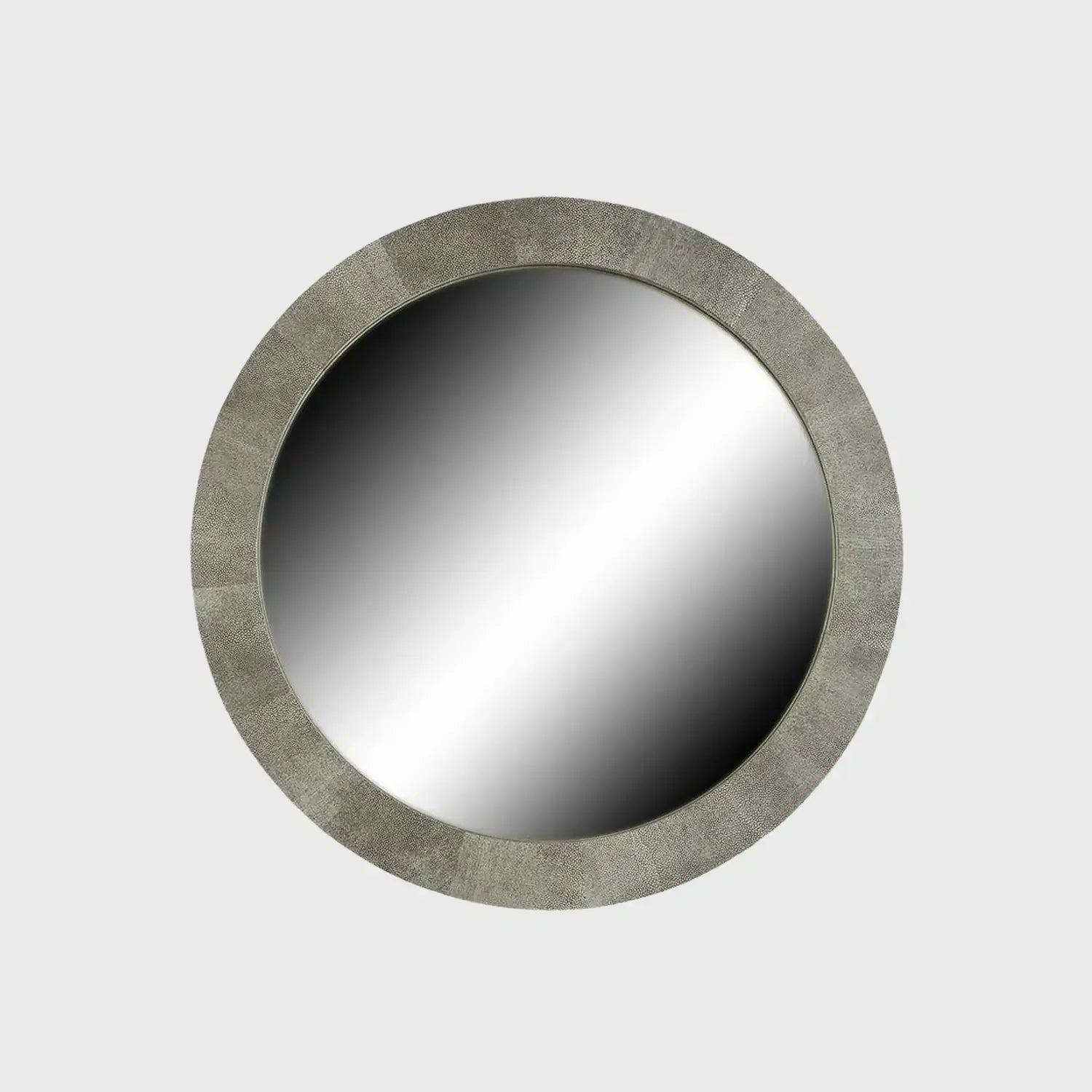 Round Mirror Shagreen Leather