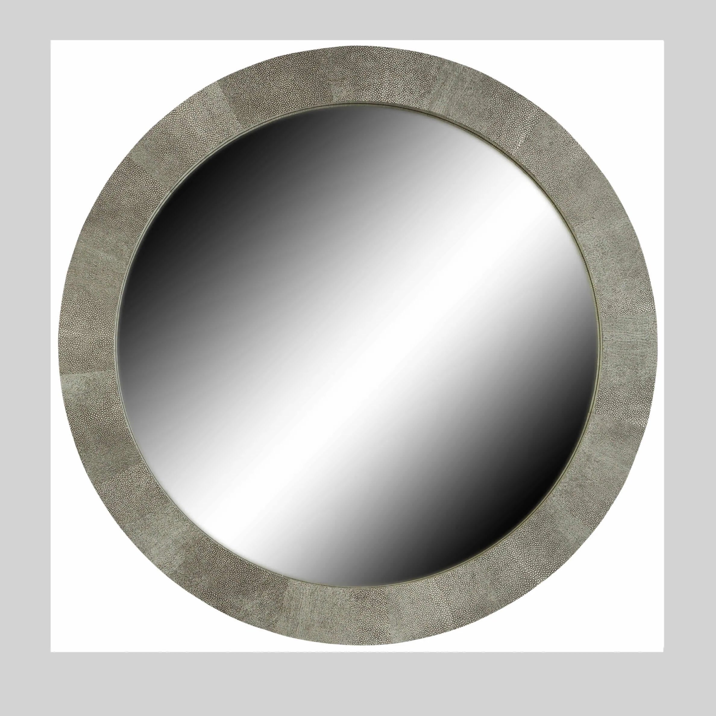Round Mirror Shagreen Leather