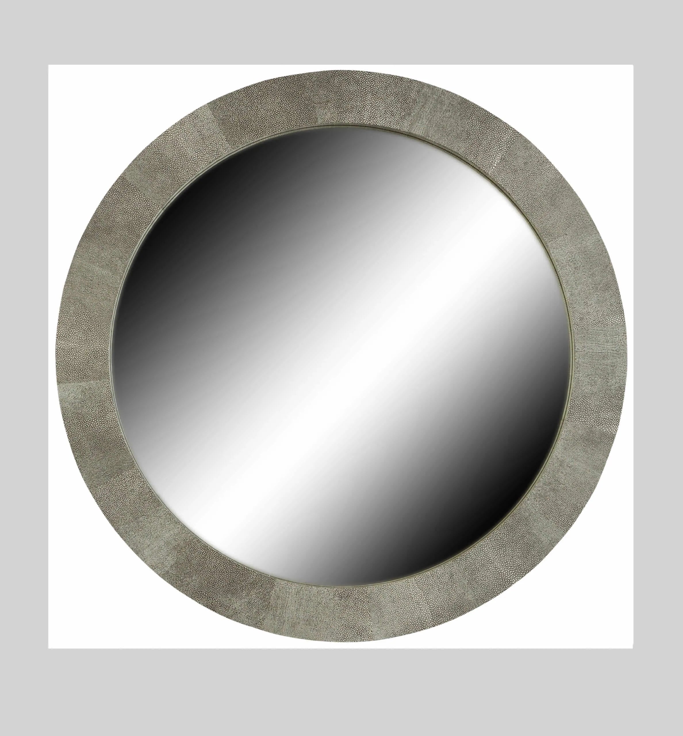 Round Mirror Shagreen Leather