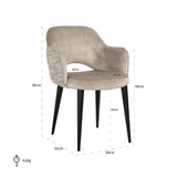 Giovanna Dining Chair Nature/Quartz Khaki