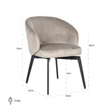 Amphara Dining Chair with Black Legs by Richmond Interiors
