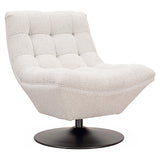 Sydney White Bouclé Swivel Chair by Richmond Interiors