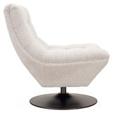 Sydney White Bouclé Swivel Chair by Richmond Interiors