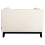Beaudy White Chenille Armchair with Wooden Base by Richmond Interiors