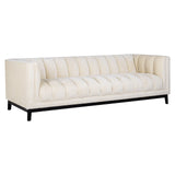 Beaudy White Chenille Sofa with Wooden Base by Richmond Interiors