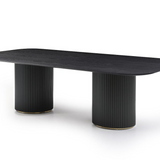 Lantine 280 Dining Table - Black Oak & Brass