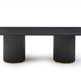 Lantine 280 Dining Table - Black Oak & Brass