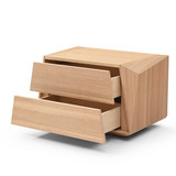 Madon Wide Bedside Table 700mm - Ash Oak