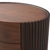 Lantine Bedside Table - Walnut & Brass