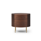 Lantine Bedside Table - Walnut & Brass
