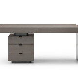 Oston Office Desk - Grey - Left Hand Drawers