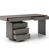 Oston Office Desk - Grey - Left Hand Drawers