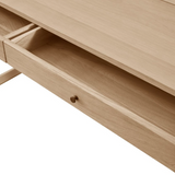 Offset Solid Oak Desk - Natural