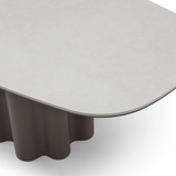 Moon Dining Table - 200 - Cocoa & Cream Ceramic
